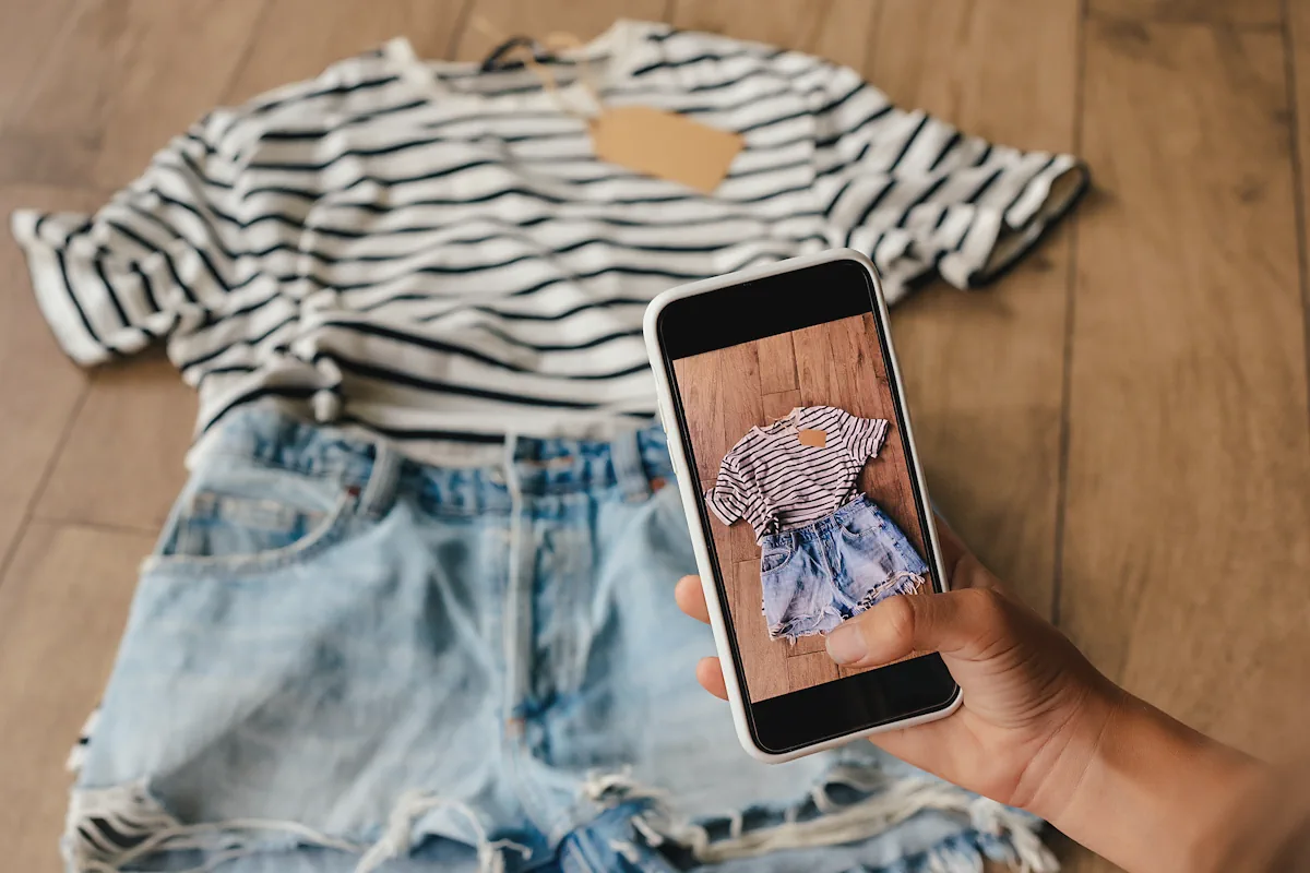 prendre des photos des vêtements à vendre